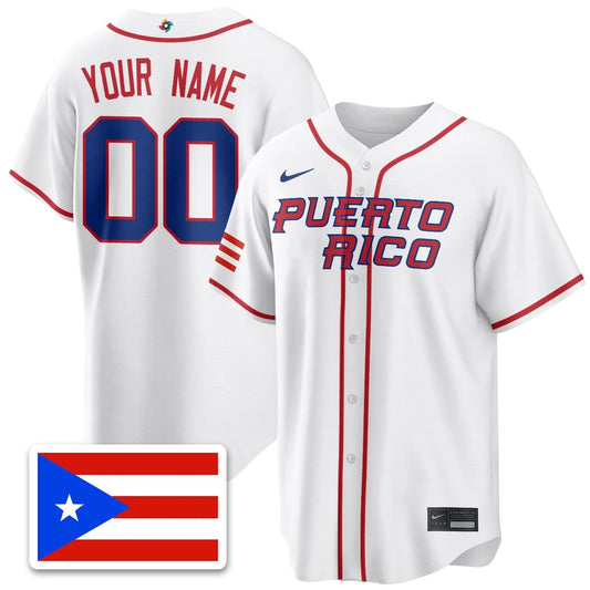 Custom Puerto Rico Baseball 2026 World Baseball Classic Limited Jersey - All Stitched by Puerto Rico