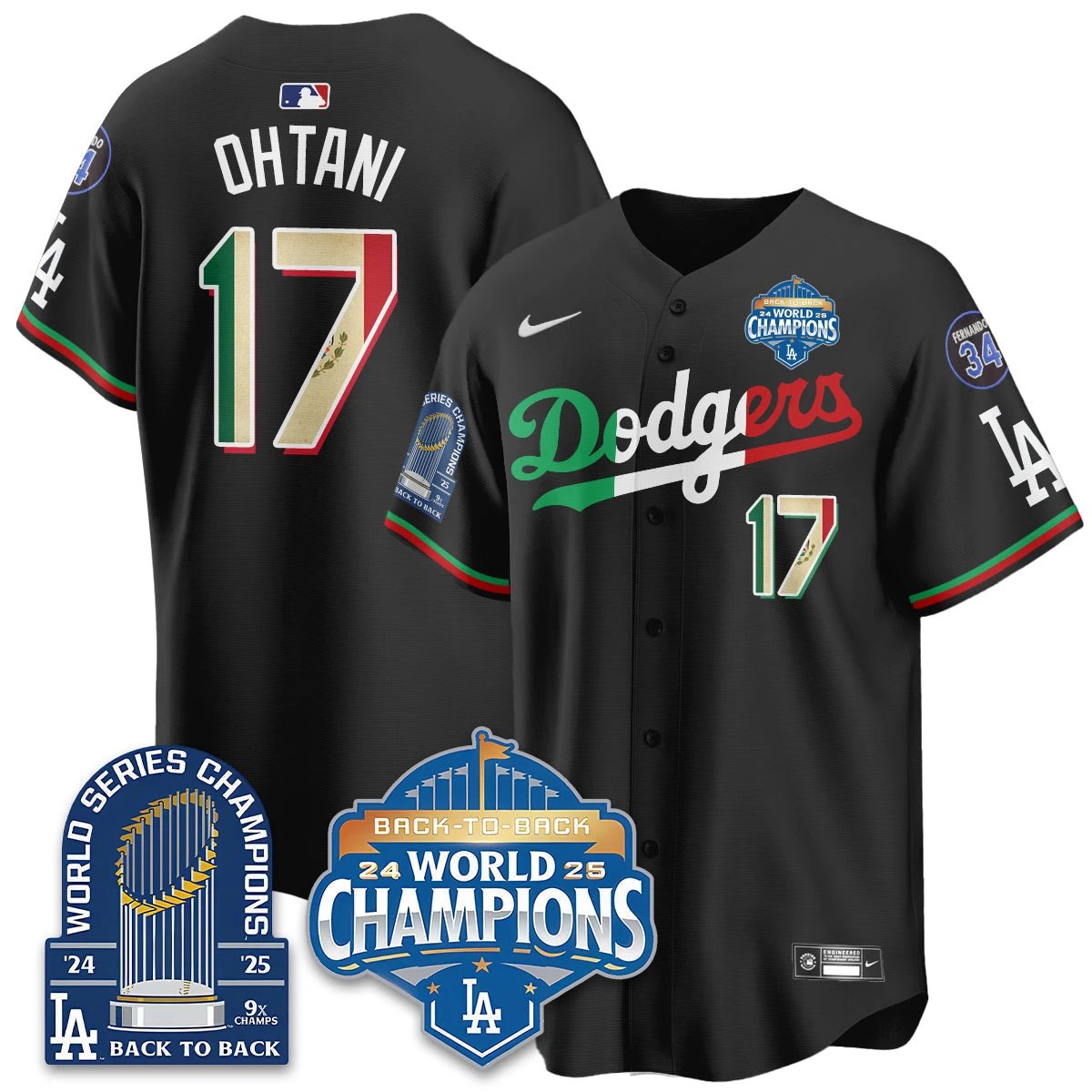 LAD Mexico World Series Champions Jersey - 9x Champs - All Stitched by Hotgearco