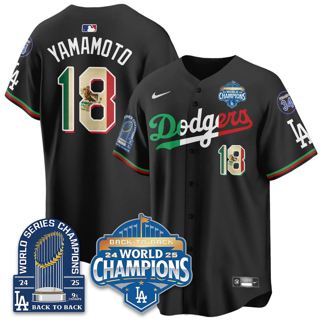 LAD Mexico World Series Champions Jersey - 9x Champs - All Stitched by Hotgearco