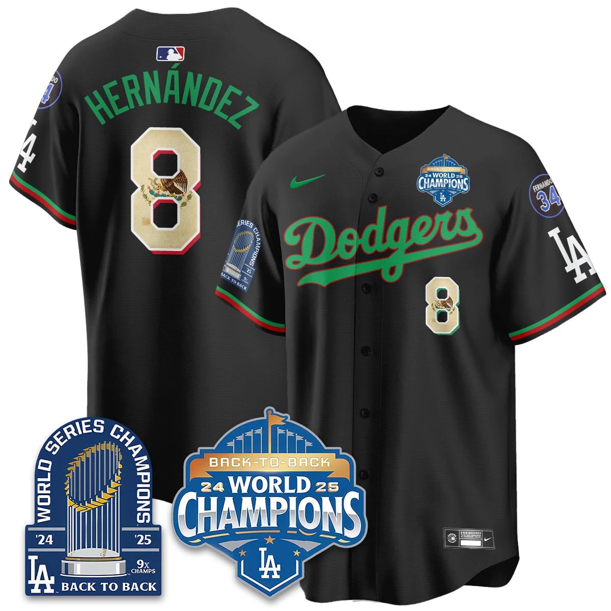 LAD Mexico World Series Champions Jersey - 9x Champs - All Stitched by Hotgearco