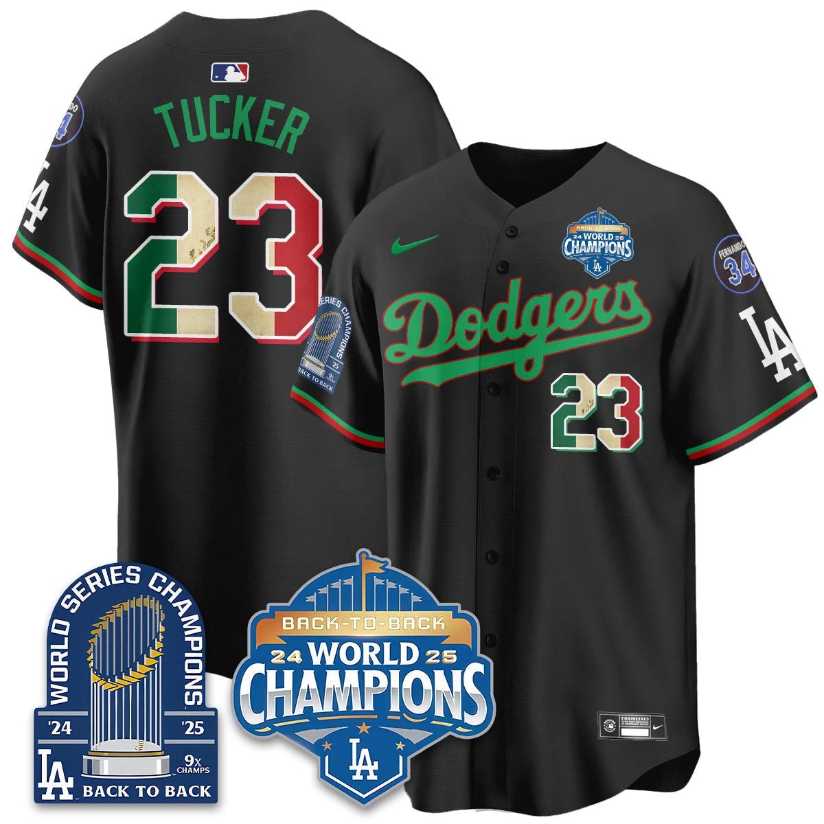 LAD Mexico World Series Champions Jersey - 9x Champs - All Stitched by Hotgearco