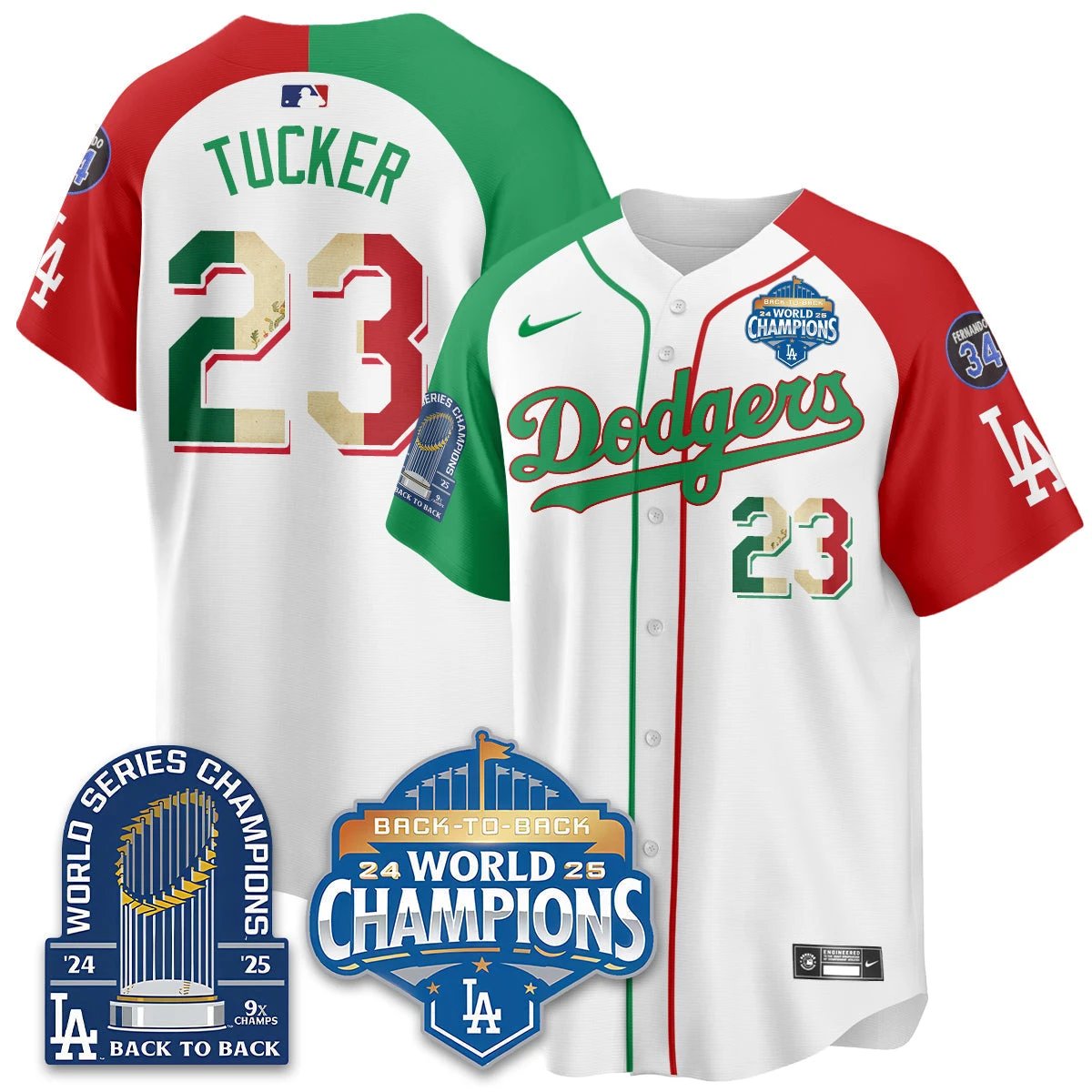 LAD Mexico World Series Champions Jersey - 9x Champs - All Stitched by Hotgearco