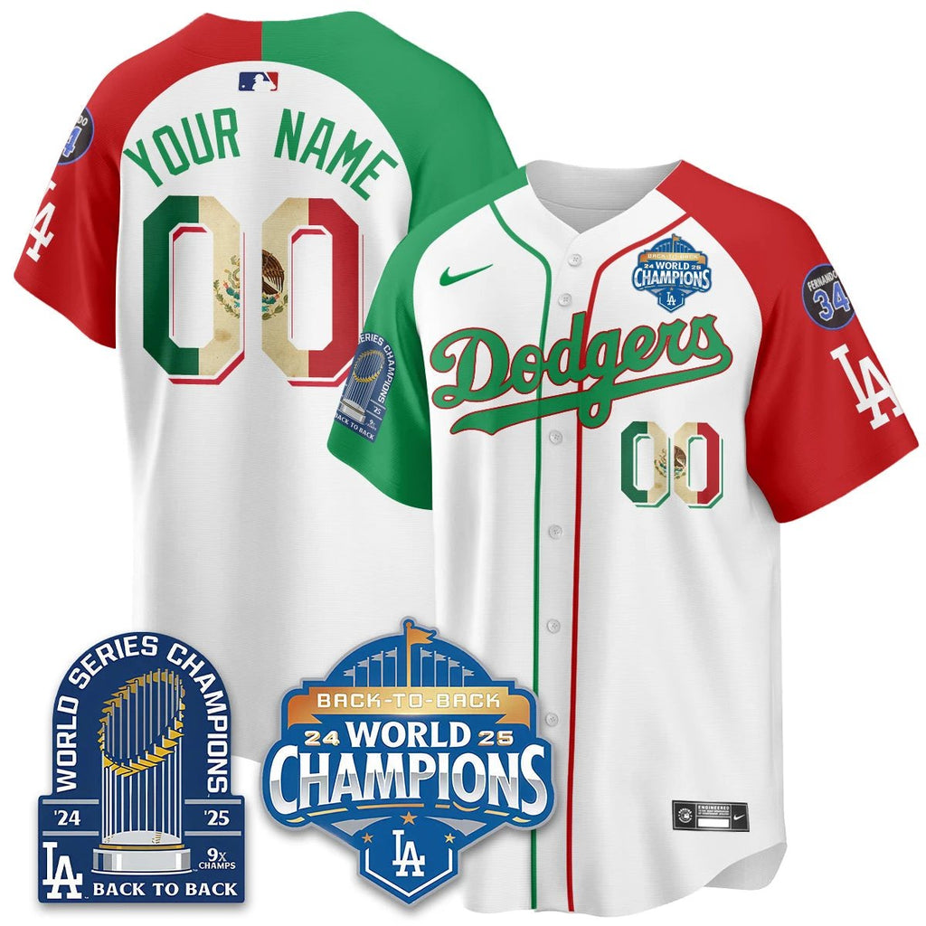 LAD Mexico World Series Champions Jersey - 9x Champs - All Stitched by Hotgearco