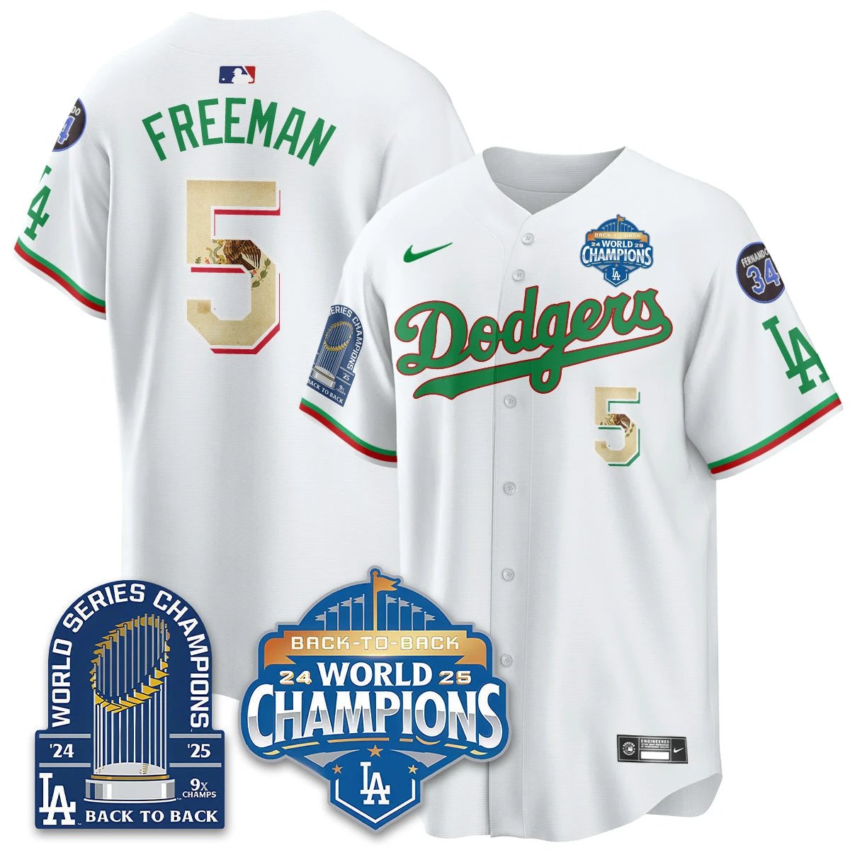 LAD Mexico World Series Champions Jersey - 9x Champs - All Stitched by Hotgearco
