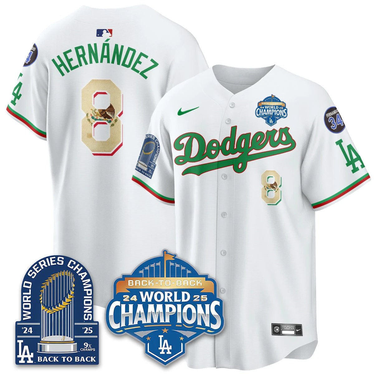 LAD Mexico World Series Champions Jersey - 9x Champs - All Stitched by Hotgearco