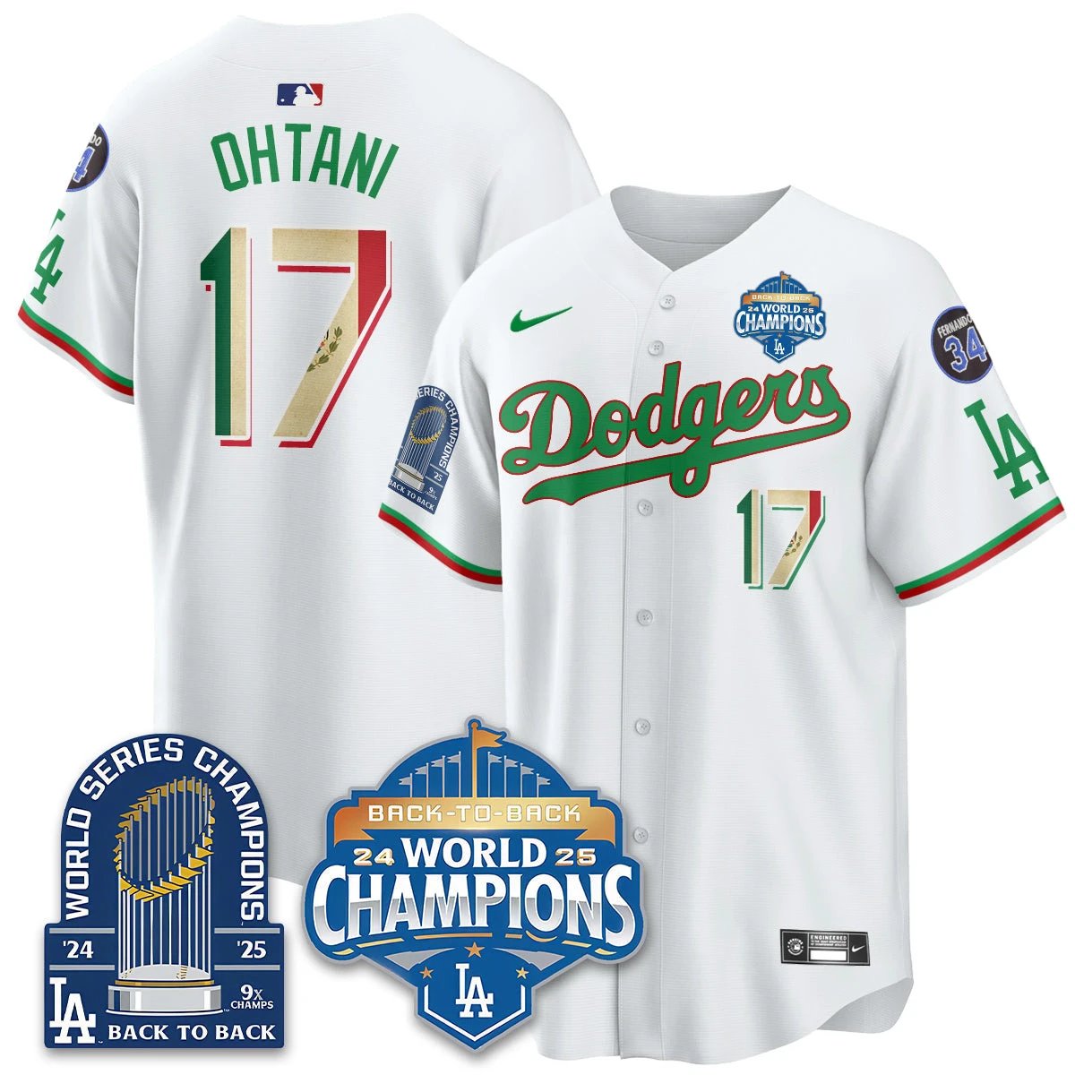 LAD Mexico World Series Champions Jersey - 9x Champs - All Stitched by Hotgearco
