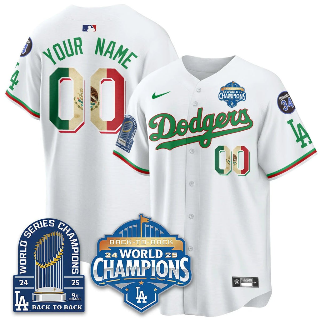 LAD Mexico World Series Champions Jersey - 9x Champs - All Stitched by Hotgearco