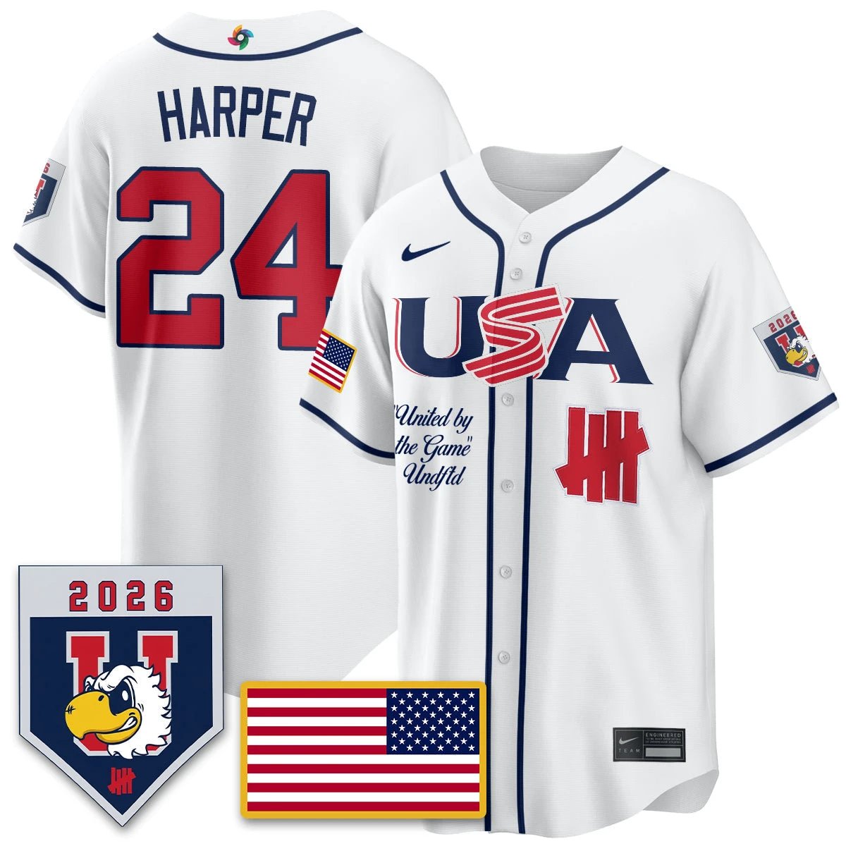 USA Baseball x Undefeated 2026 World Baseball Classic Limited Jersey - All Stitched by Hotgearco