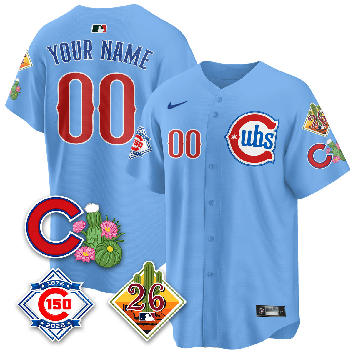 Chicago Cubs 2026 Spring Training Vapor Limited Custom Jersey - 150th Anniversary Patch - All Stitched
