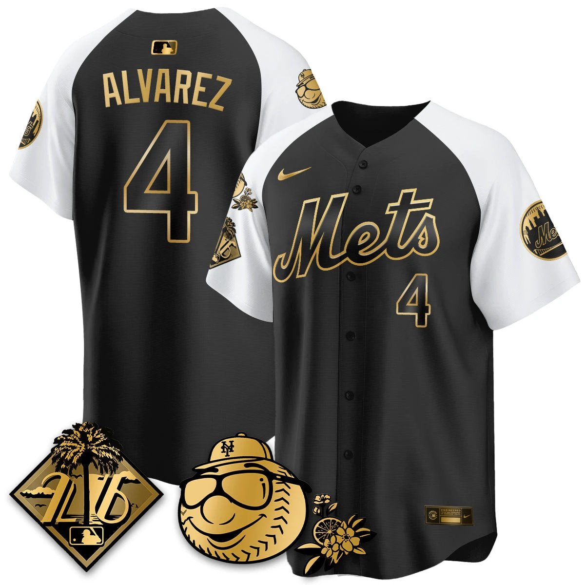 NYM 2026 Spring Training Vapor Limited Gold Jersey - All Stitched by Hotgearco