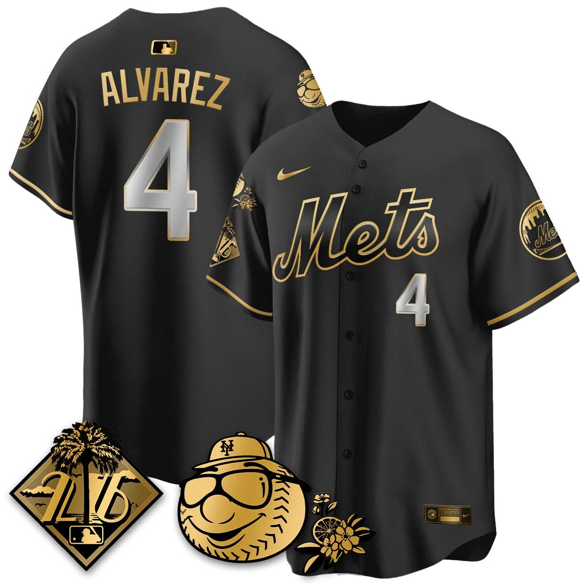 NYM 2026 Spring Training Vapor Limited Gold Jersey - All Stitched by Hotgearco