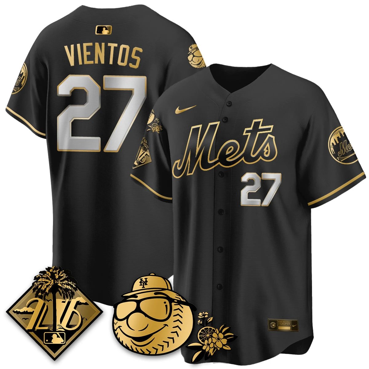 NYM 2026 Spring Training Vapor Limited Gold Jersey - All Stitched by Hotgearco