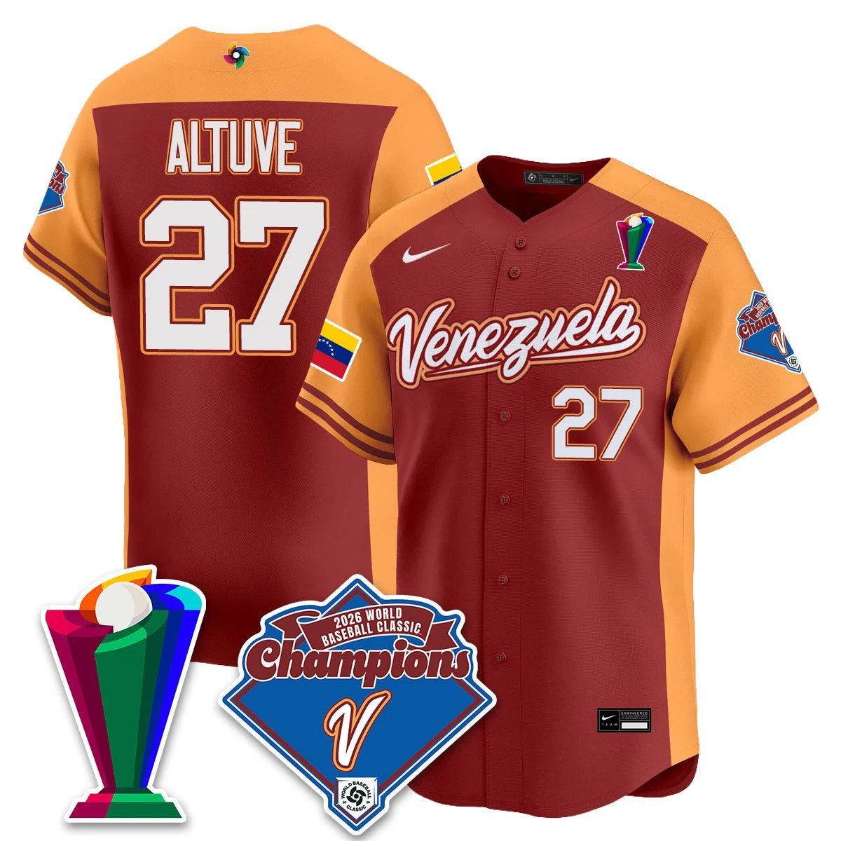 Venezuela Baseball 2026 World Baseball Classic Champions Limited Jersey - All Stitched by Team Venezuela