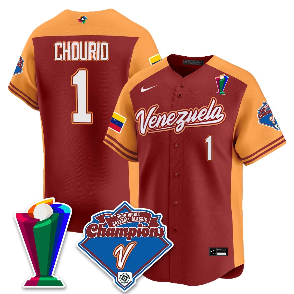 Venezuela Baseball 2026 World Baseball Classic Champions Limited Jersey - All Stitched by Team Venezuela