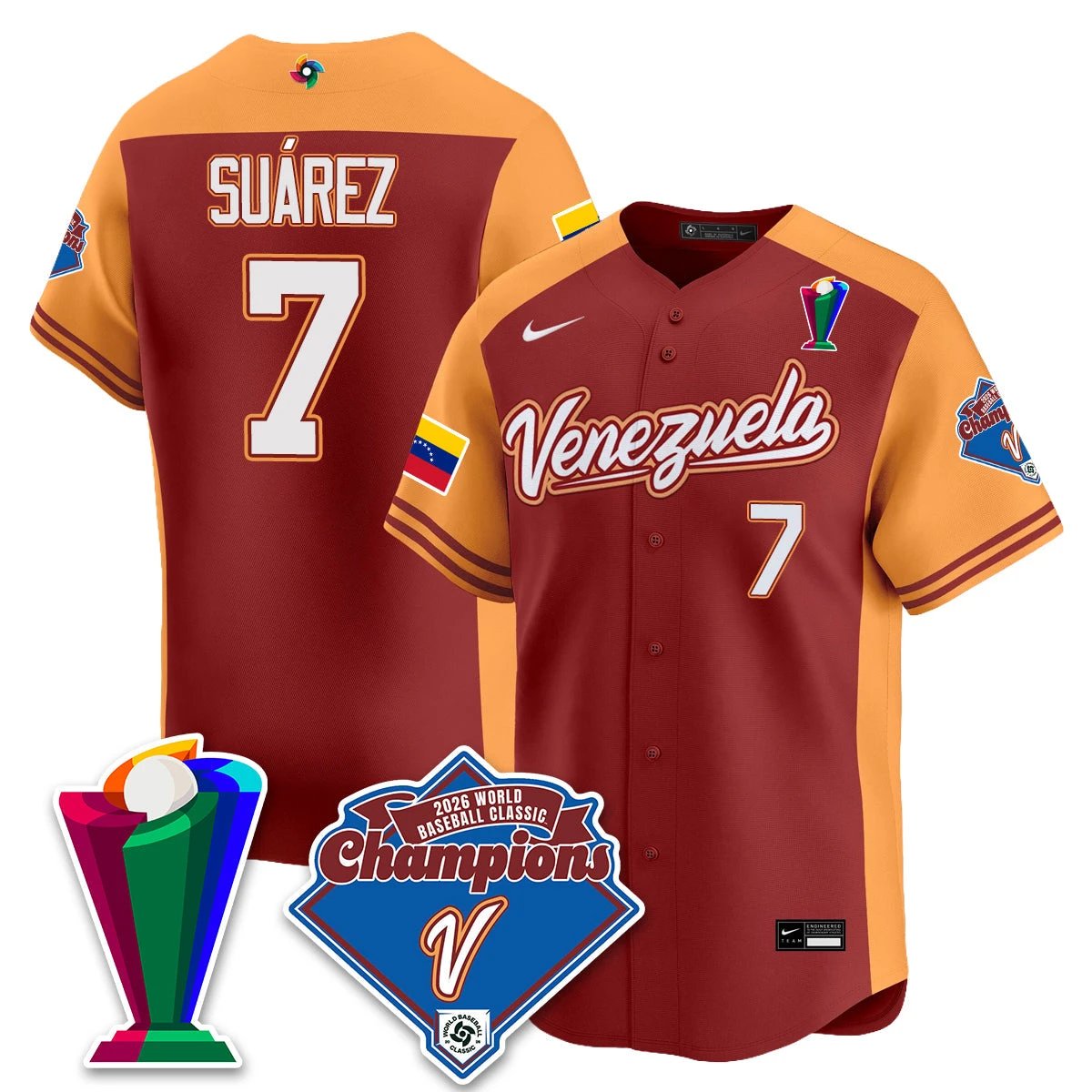 Venezuela Baseball 2026 World Baseball Classic Champions Limited Jersey - All Stitched by Team Venezuela