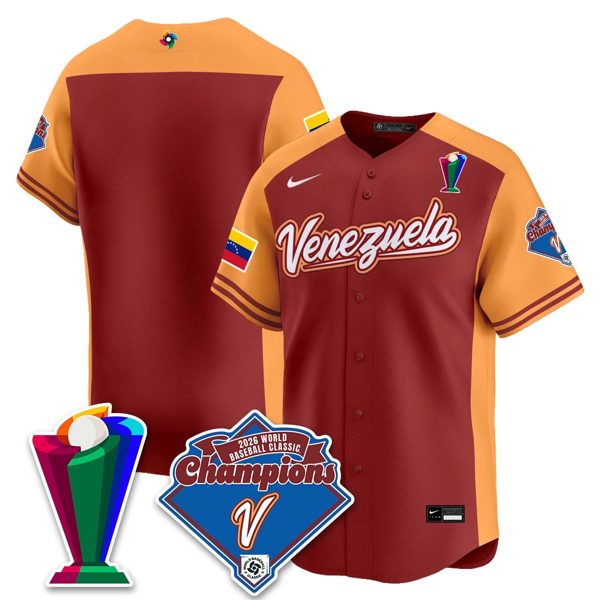 Venezuela Baseball 2026 World Baseball Classic Champions Limited Jersey - All Stitched by Team Venezuela