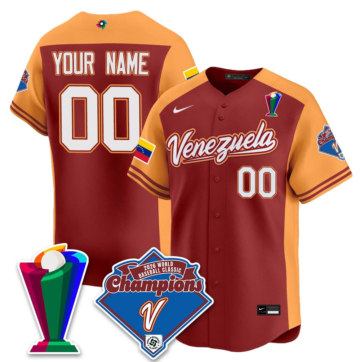 Venezuela Baseball 2026 World Baseball Classic Champions Limited Jersey - All Stitched by Team Venezuela
