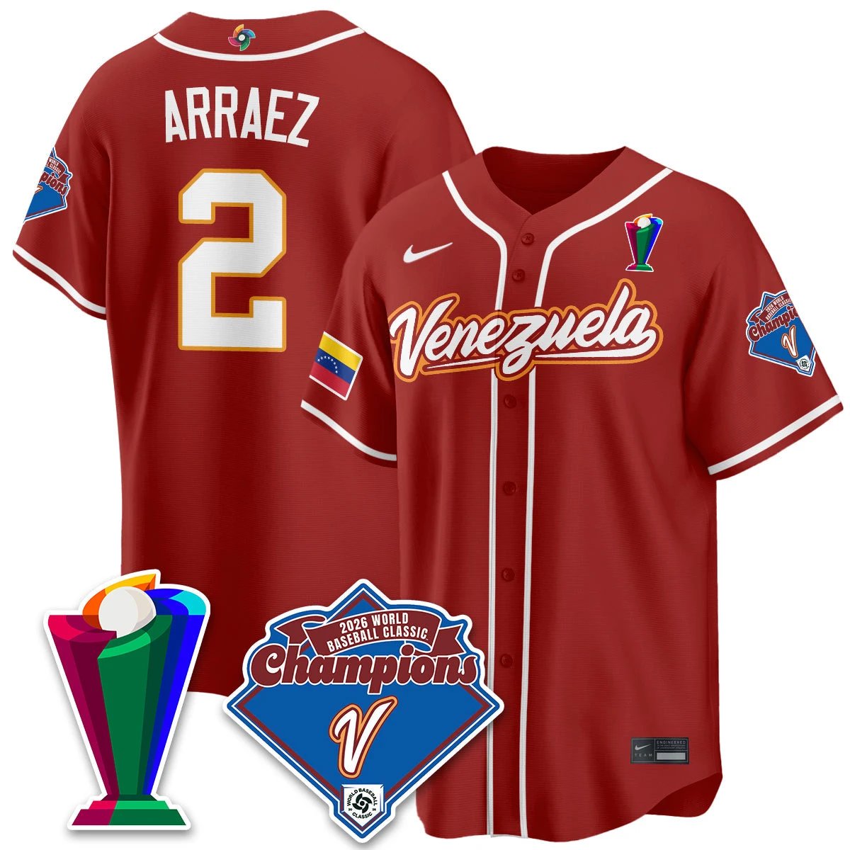 Venezuela Baseball 2026 World Baseball Classic Champions Limited Jersey - All Stitched by Team Venezuela