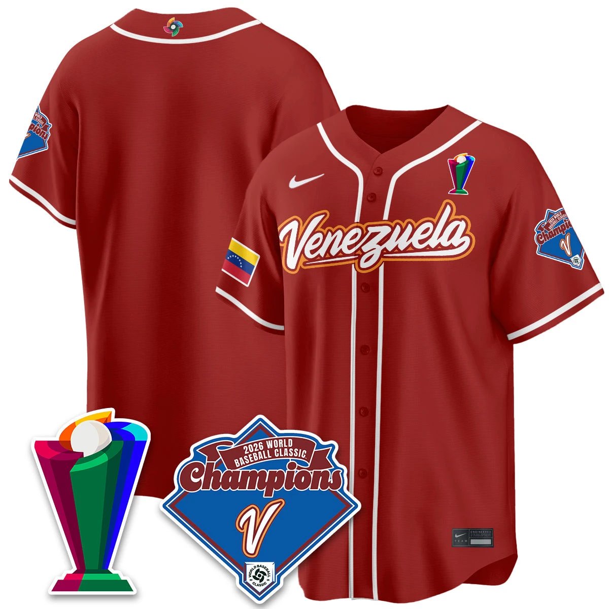 Venezuela Baseball 2026 World Baseball Classic Champions Limited Jersey - All Stitched by Team Venezuela