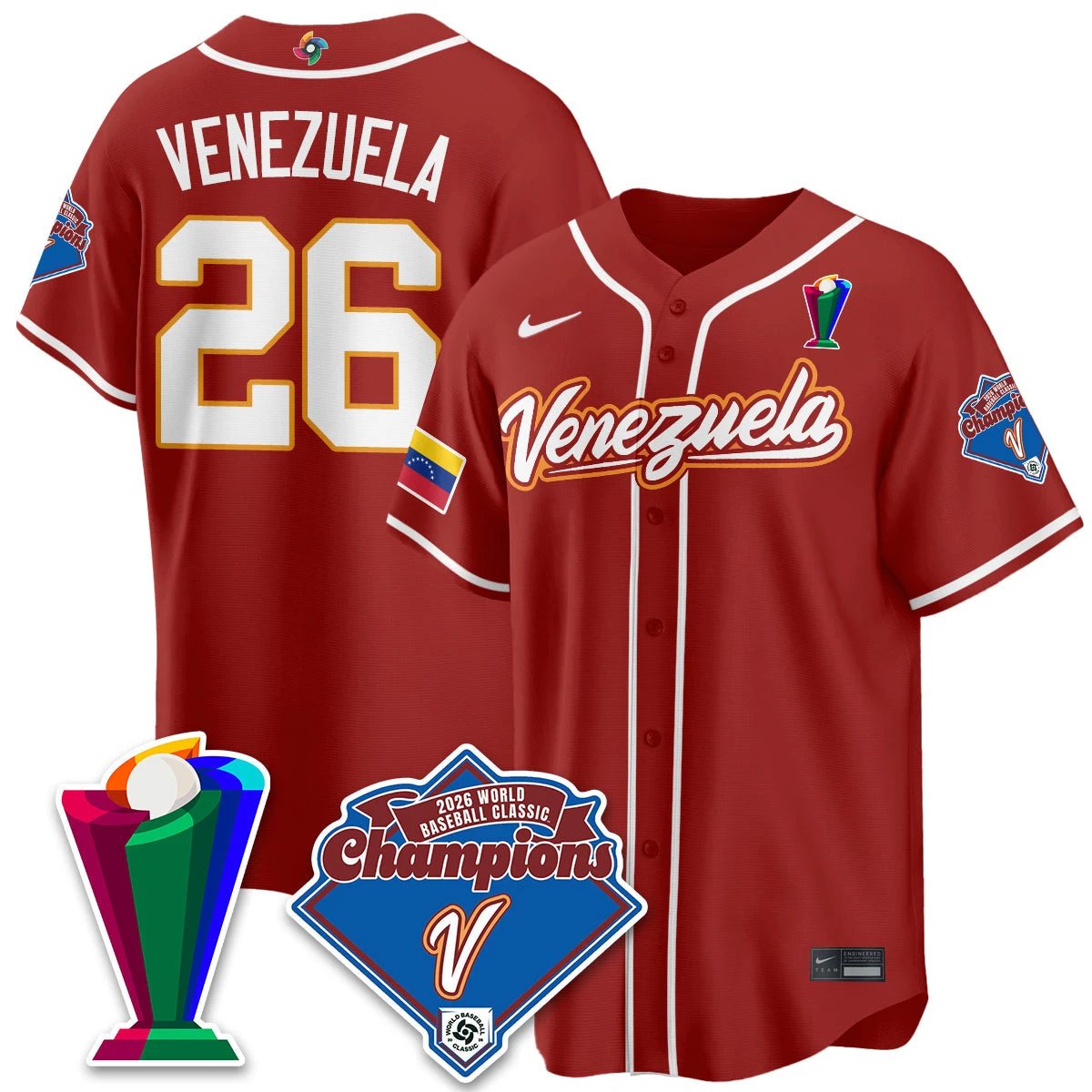 Venezuela Baseball 2026 World Baseball Classic Champions Limited Jersey - All Stitched by Team Venezuela