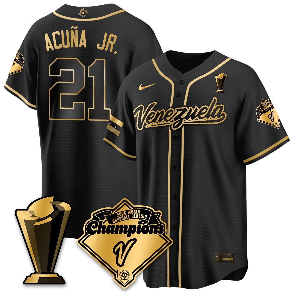 Venezuela Baseball 2026 World Baseball Classic Champions Limited Jersey - All Stitched by Team Venezuela