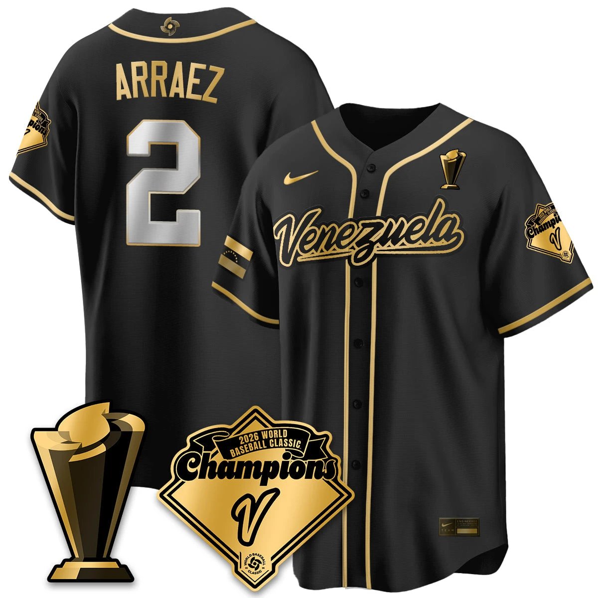 Venezuela Baseball 2026 World Baseball Classic Champions Limited Jersey - All Stitched by Team Venezuela
