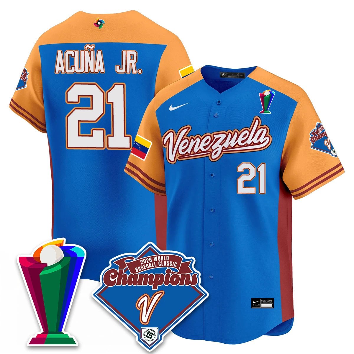 Venezuela Baseball 2026 World Baseball Classic Champions Limited Jersey - All Stitched by Team Venezuela