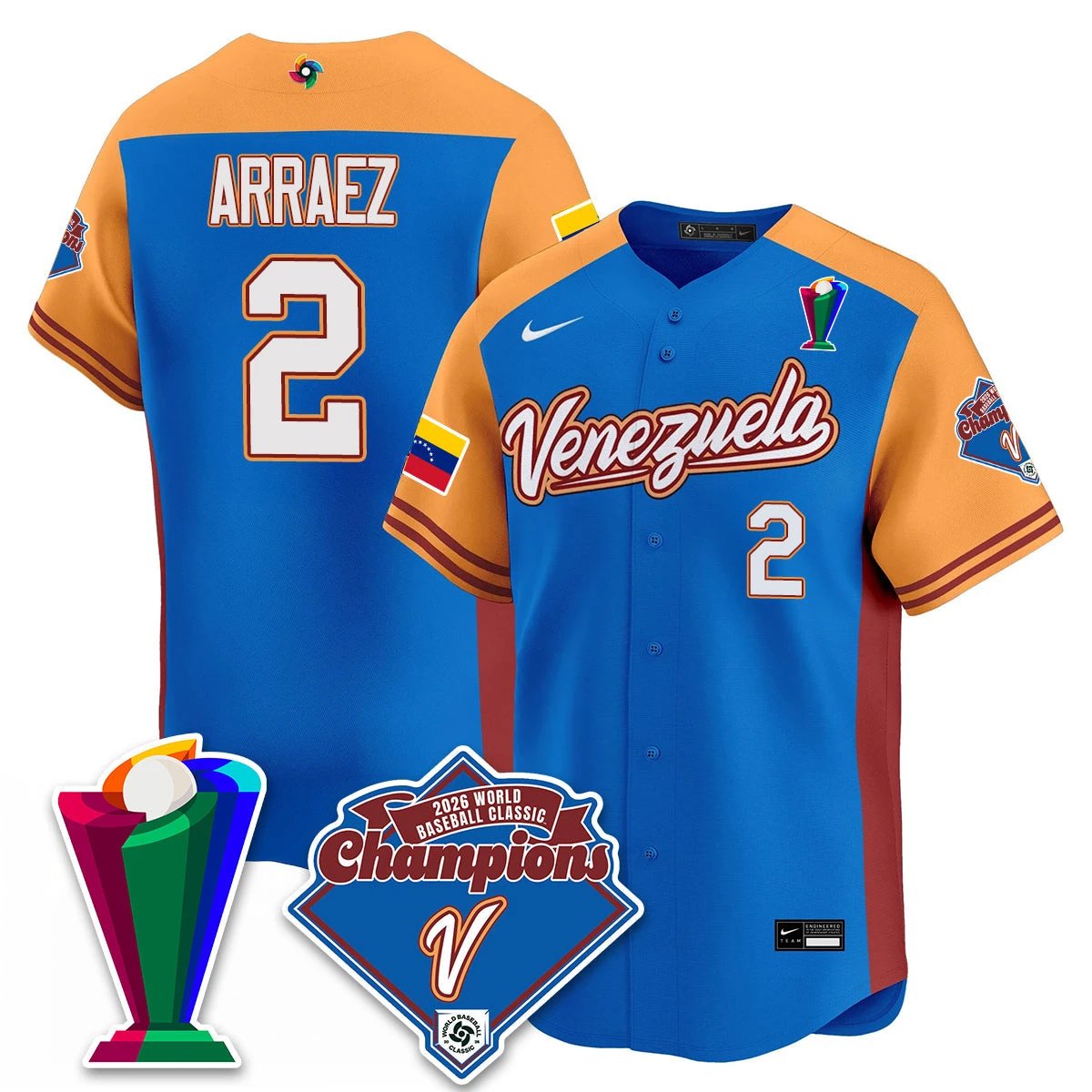 Venezuela Baseball 2026 World Baseball Classic Champions Limited Jersey - All Stitched by Team Venezuela