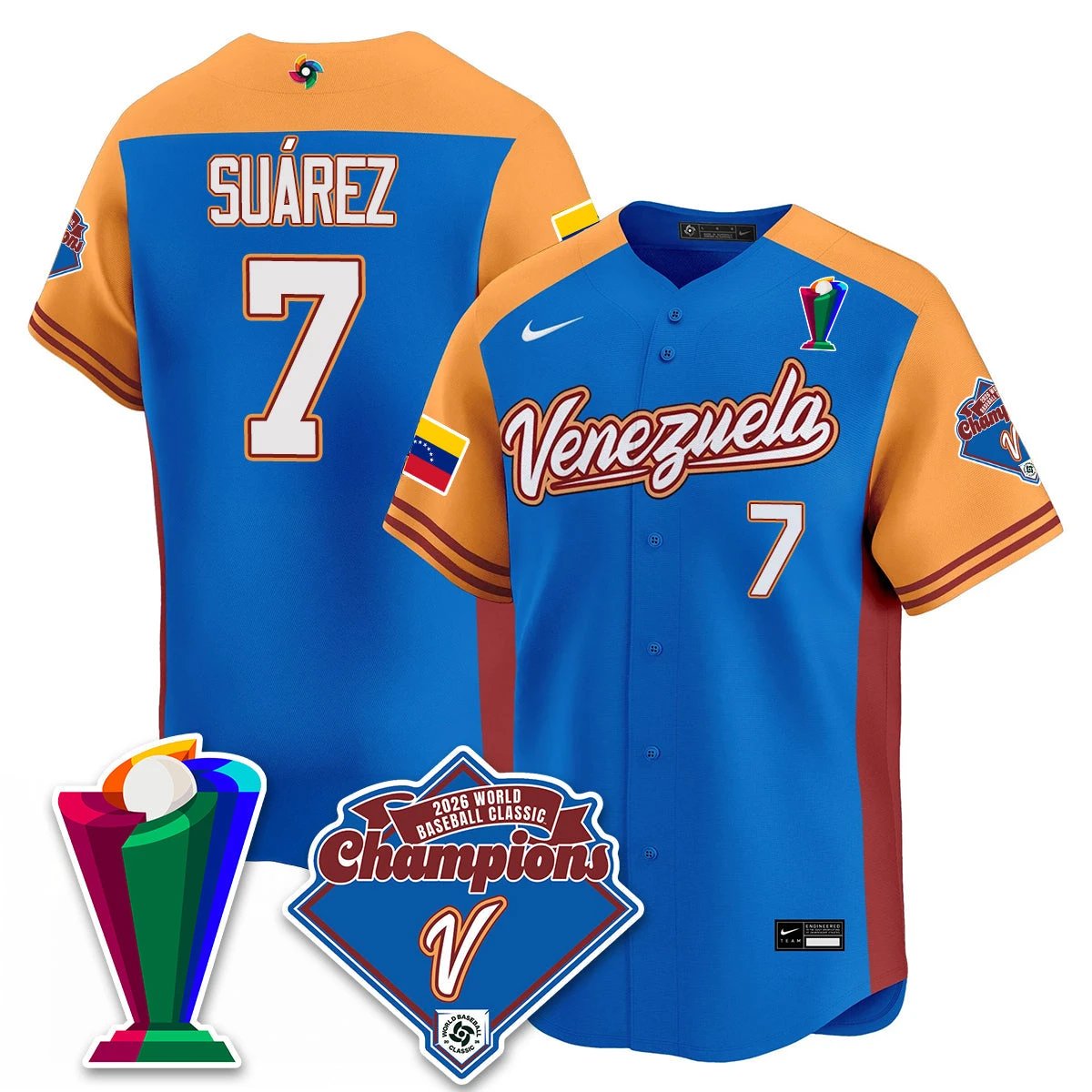 Venezuela Baseball 2026 World Baseball Classic Champions Limited Jersey - All Stitched by Team Venezuela