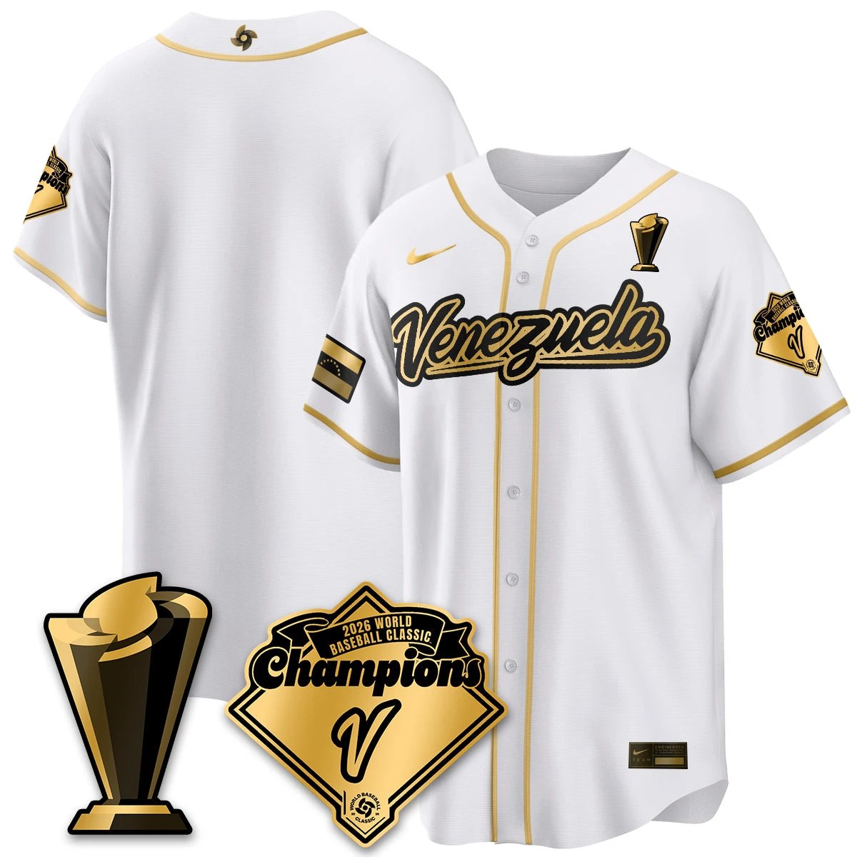 Venezuela Baseball 2026 World Baseball Classic Champions Limited Jersey - All Stitched by Team Venezuela