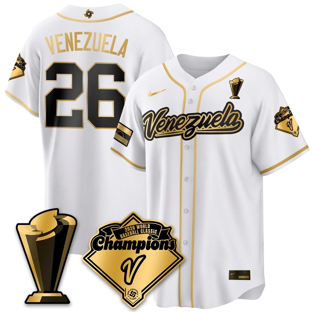 Venezuela Baseball 2026 World Baseball Classic Champions Limited Jersey - All Stitched by Team Venezuela