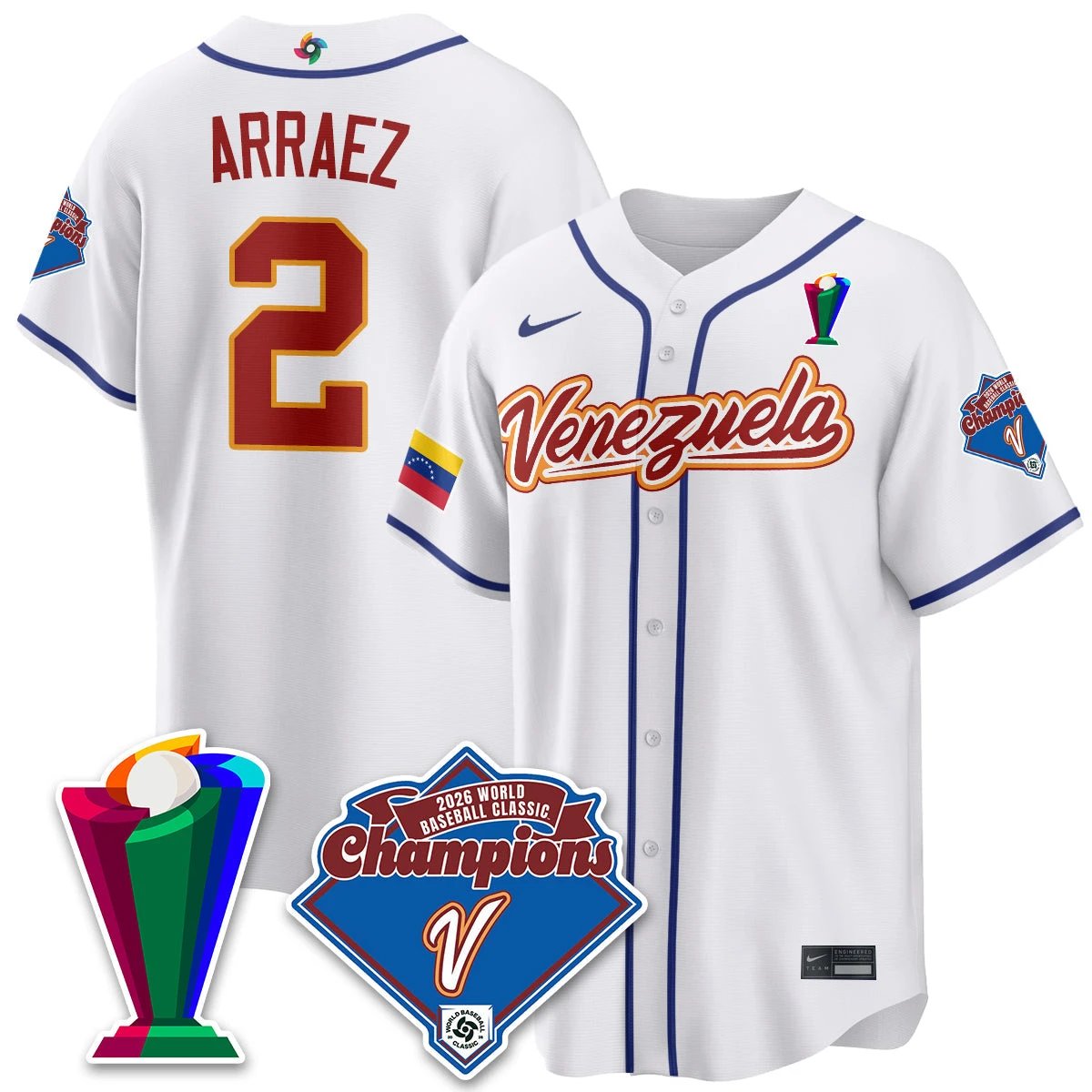 Venezuela Baseball 2026 World Baseball Classic Champions Limited Jersey - All Stitched by Team Venezuela
