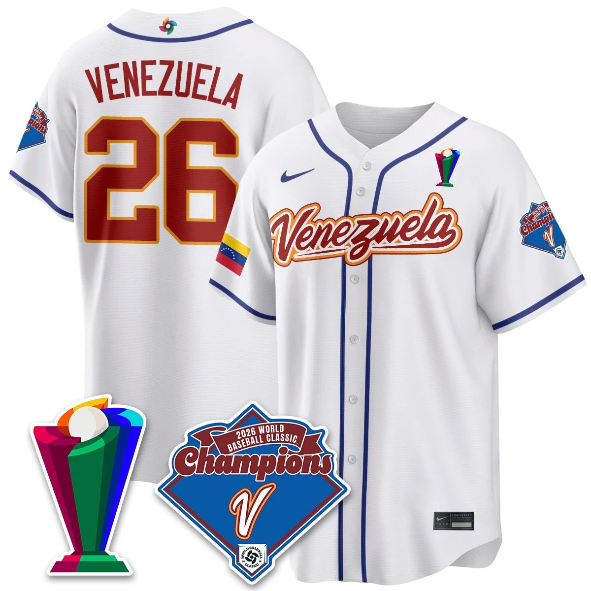 Venezuela Baseball 2026 World Baseball Classic Champions Limited Jersey - All Stitched by Team Venezuela