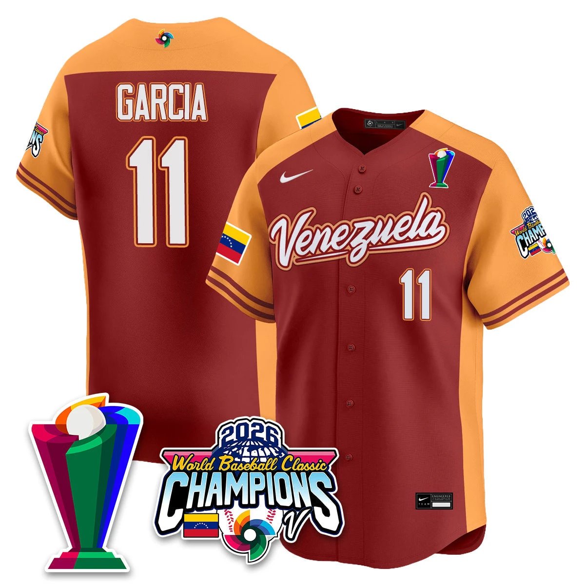 Venezuela Baseball 2026 World Baseball Classic Champions Limited Jersey V2 - All Stitched by Team Venezuela
