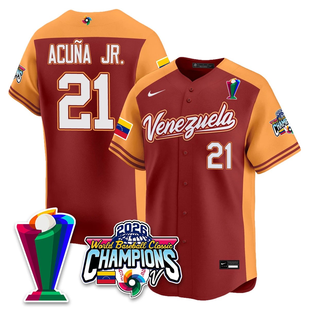 Venezuela Baseball 2026 World Baseball Classic Champions Limited Jersey V2 - All Stitched by Team Venezuela