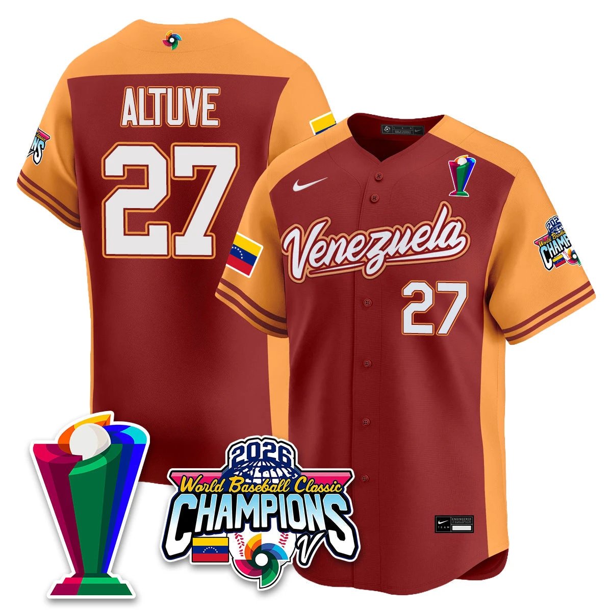 Venezuela Baseball 2026 World Baseball Classic Champions Limited Jersey V2 - All Stitched by Team Venezuela