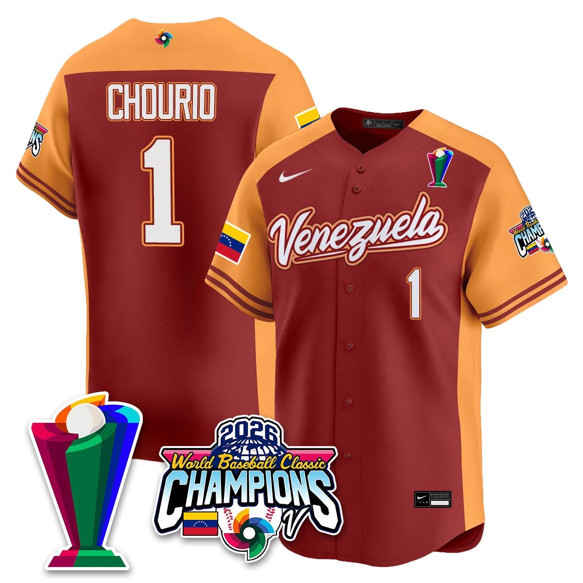 Venezuela Baseball 2026 World Baseball Classic Champions Limited Jersey V2 - All Stitched by Team Venezuela