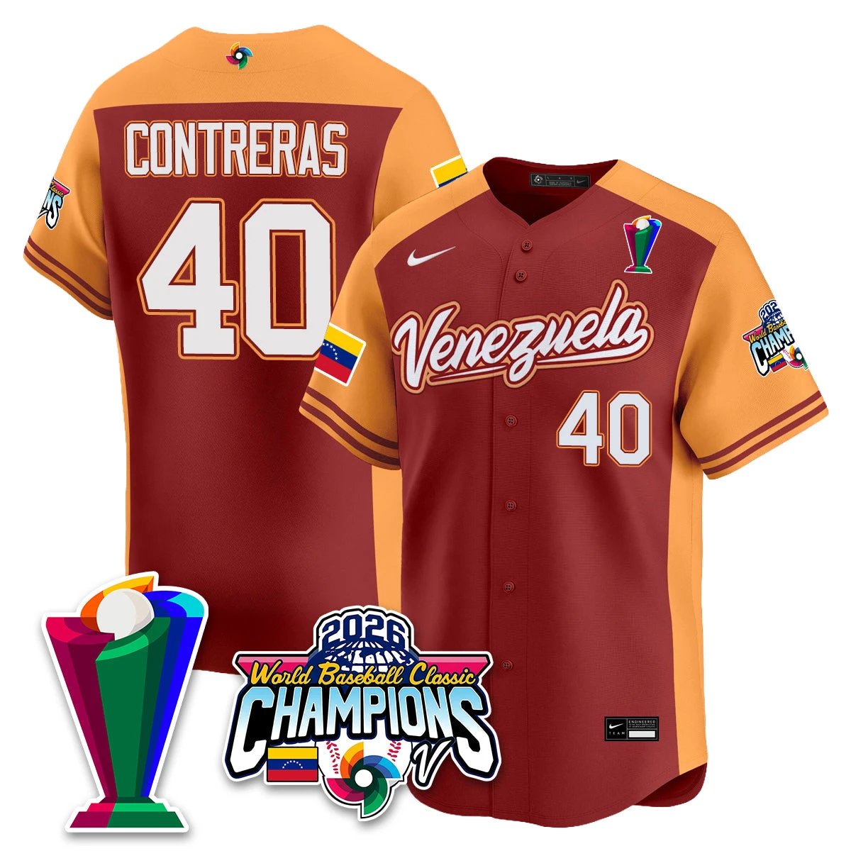 Venezuela Baseball 2026 World Baseball Classic Champions Limited Jersey V2 - All Stitched by Team Venezuela