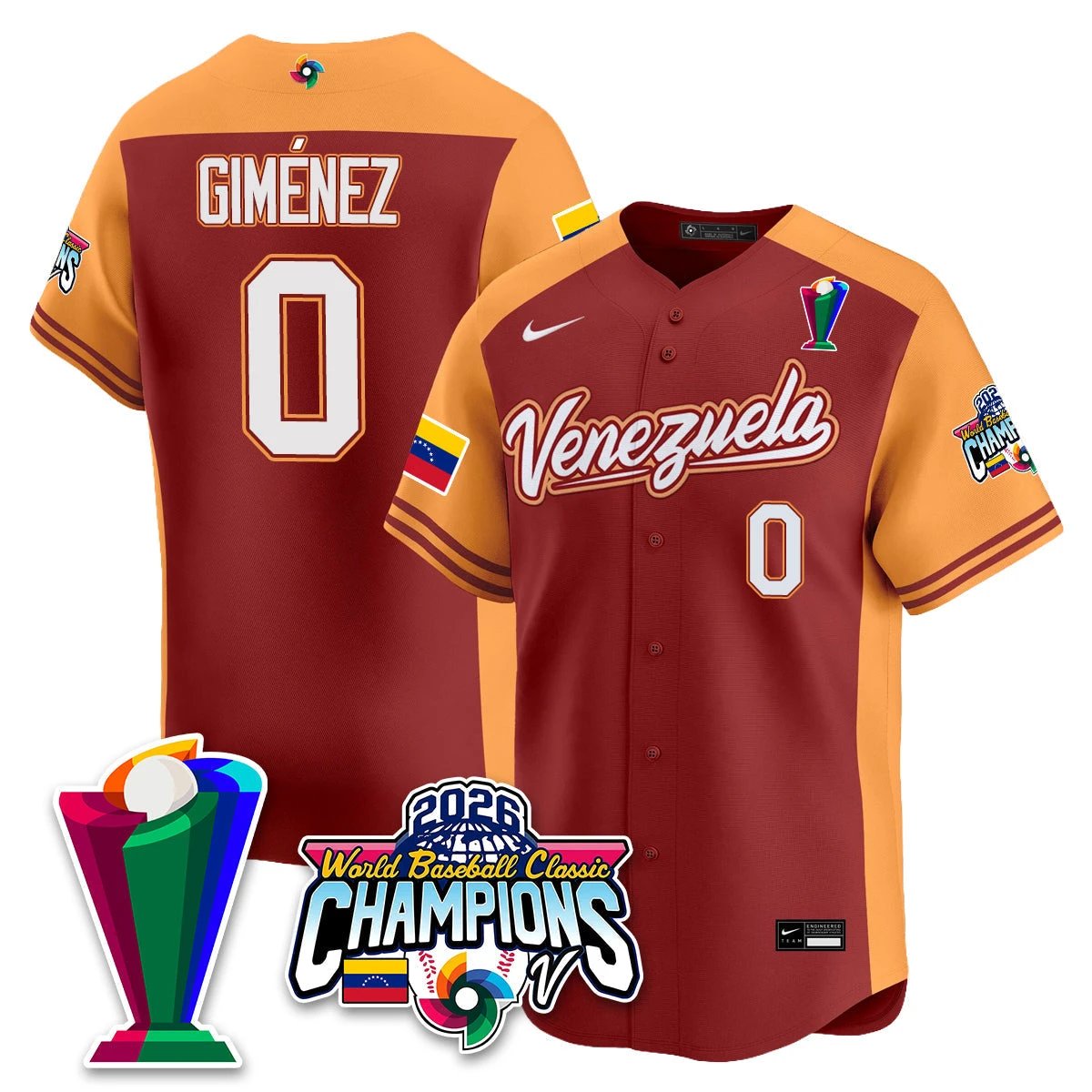 Venezuela Baseball 2026 World Baseball Classic Champions Limited Jersey V2 - All Stitched by Team Venezuela