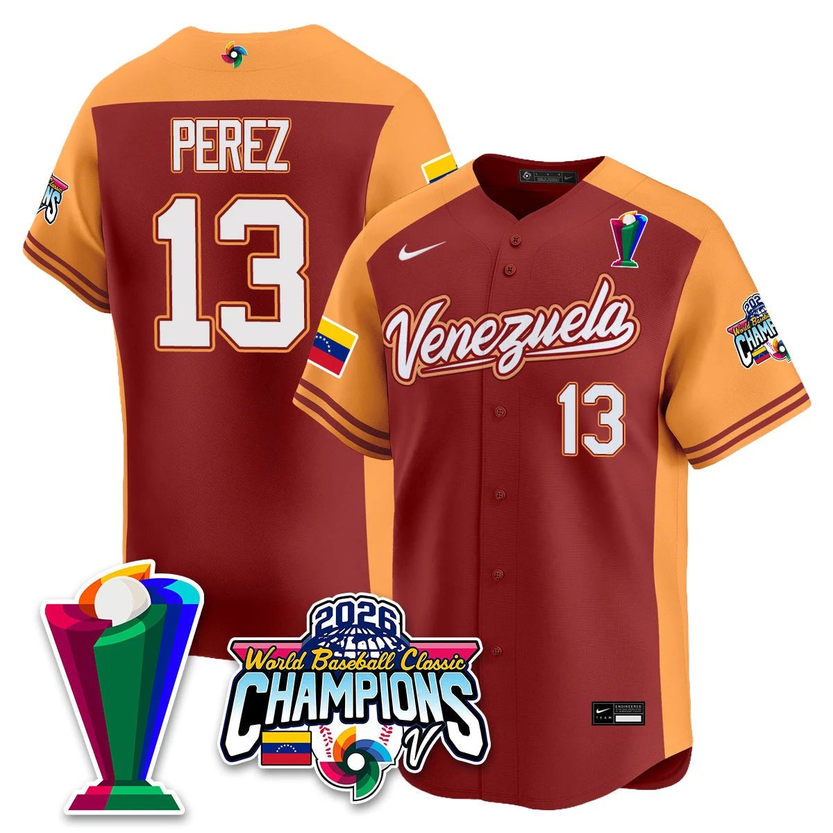 Venezuela Baseball 2026 World Baseball Classic Champions Limited Jersey V2 - All Stitched by Team Venezuela