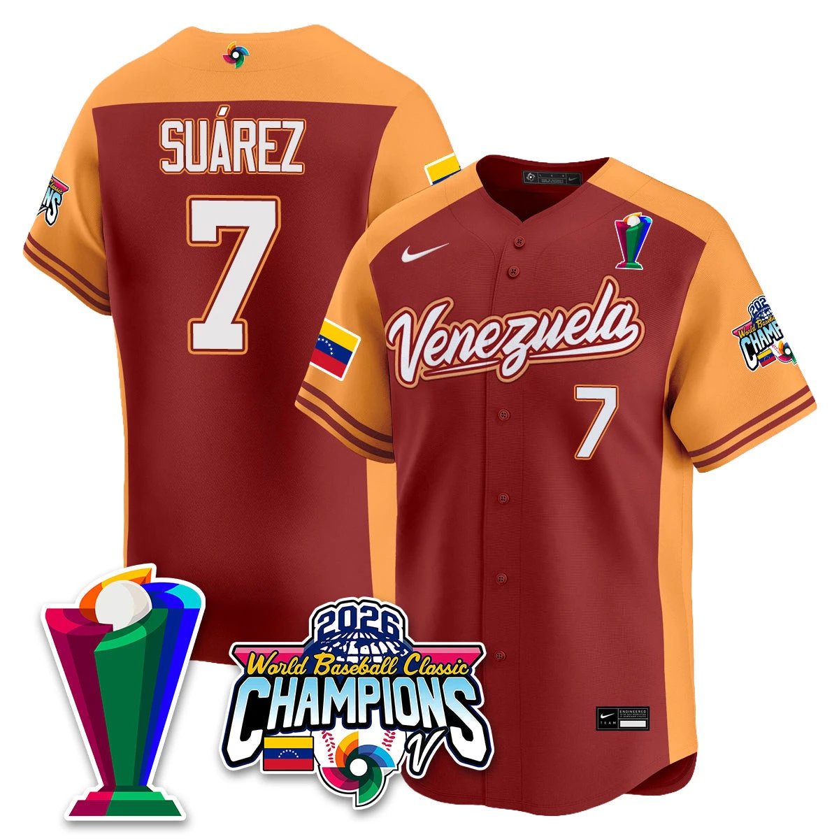Venezuela Baseball 2026 World Baseball Classic Champions Limited Jersey V2 - All Stitched by Team Venezuela