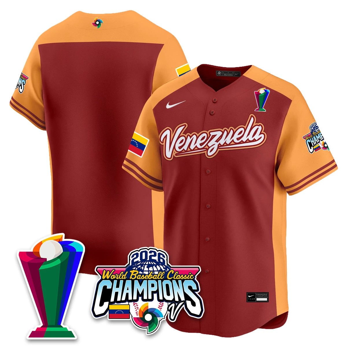 Venezuela Baseball 2026 World Baseball Classic Champions Limited Jersey V2 - All Stitched by Team Venezuela