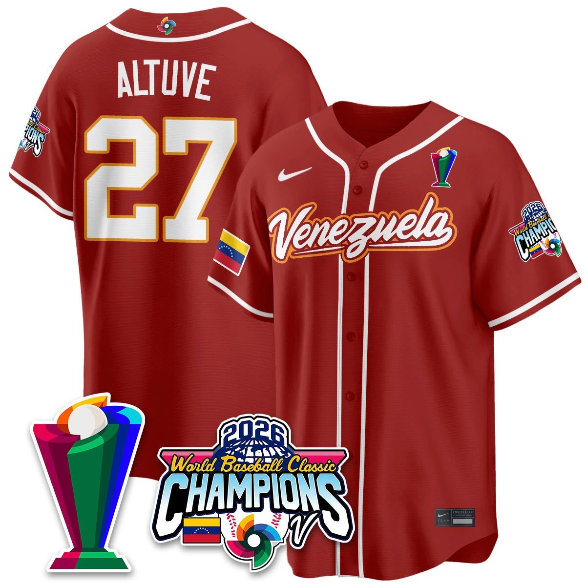 Venezuela Baseball 2026 World Baseball Classic Champions Limited Jersey V2 - All Stitched by Team Venezuela