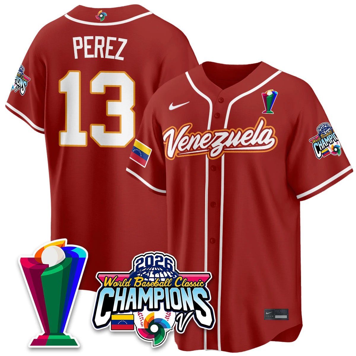 Venezuela Baseball 2026 World Baseball Classic Champions Limited Jersey V2 - All Stitched by Team Venezuela