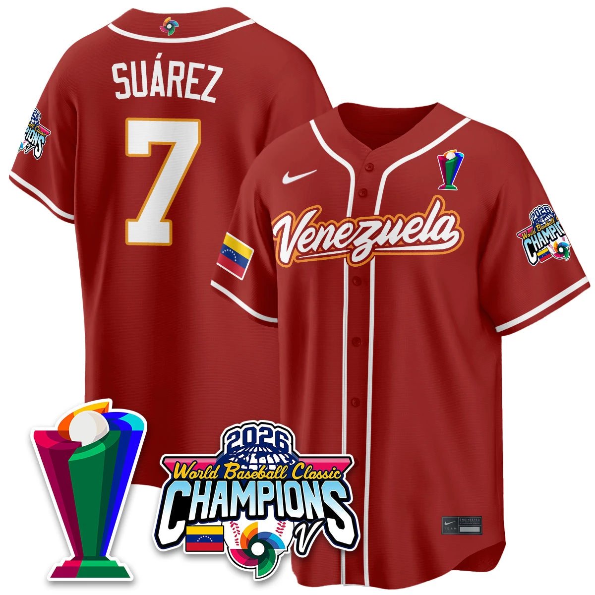 Venezuela Baseball 2026 World Baseball Classic Champions Limited Jersey V2 - All Stitched by Team Venezuela