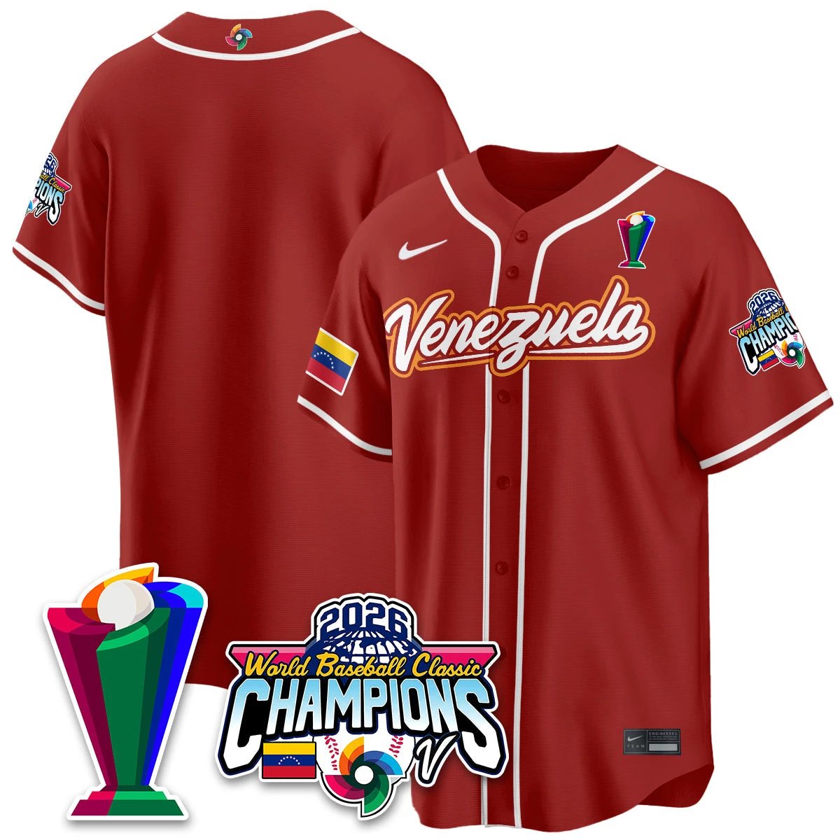 Venezuela Baseball 2026 World Baseball Classic Champions Limited Jersey V2 - All Stitched by Team Venezuela