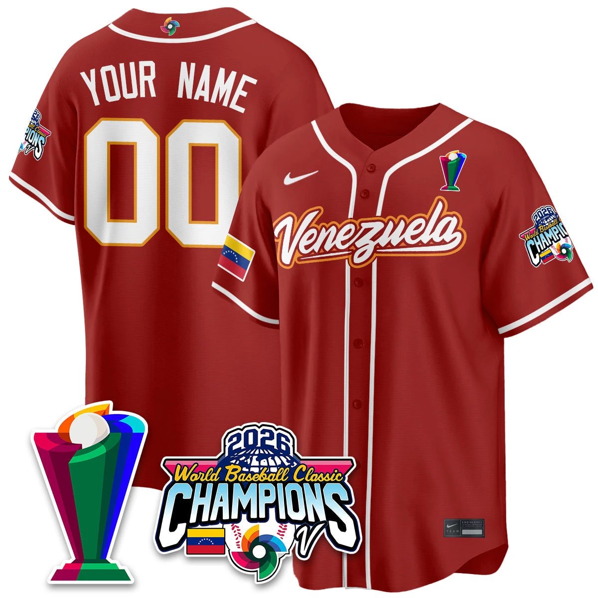 Venezuela Baseball 2026 World Baseball Classic Champions Limited Jersey V2 - All Stitched by Team Venezuela