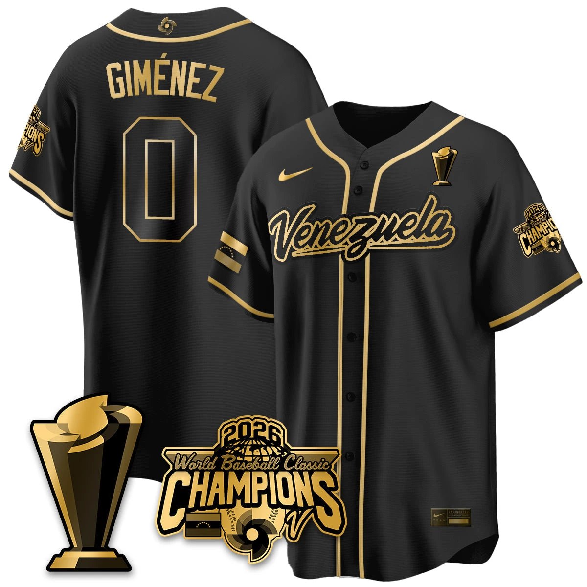 Venezuela Baseball 2026 World Baseball Classic Champions Limited Jersey V2 - All Stitched by Team Venezuela