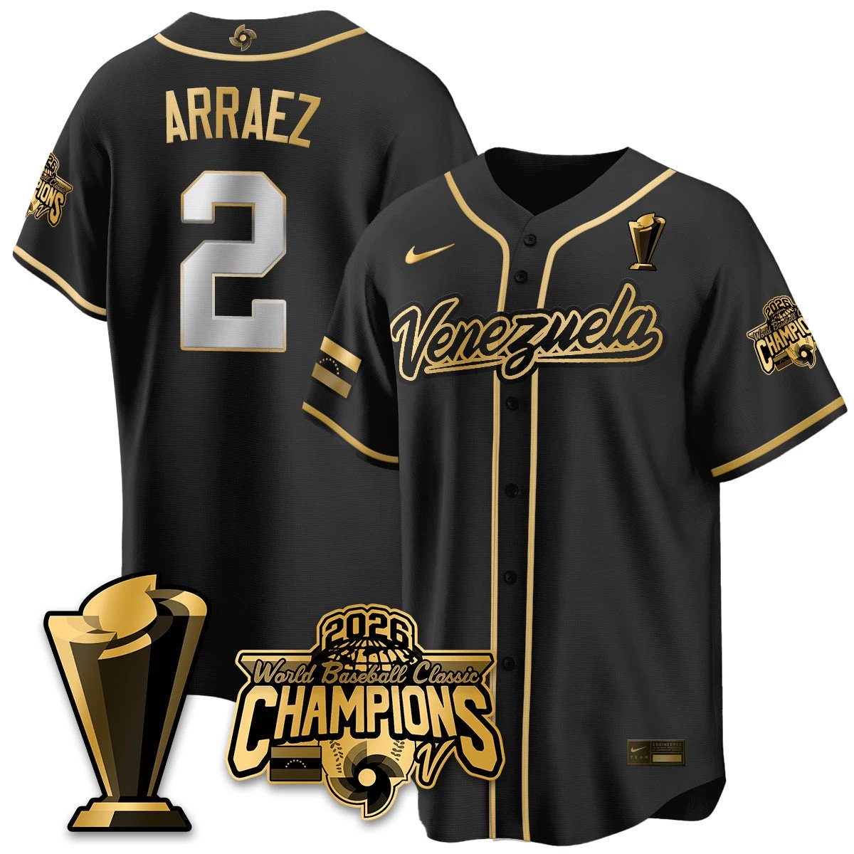 Venezuela Baseball 2026 World Baseball Classic Champions Limited Jersey V2 - All Stitched by Team Venezuela