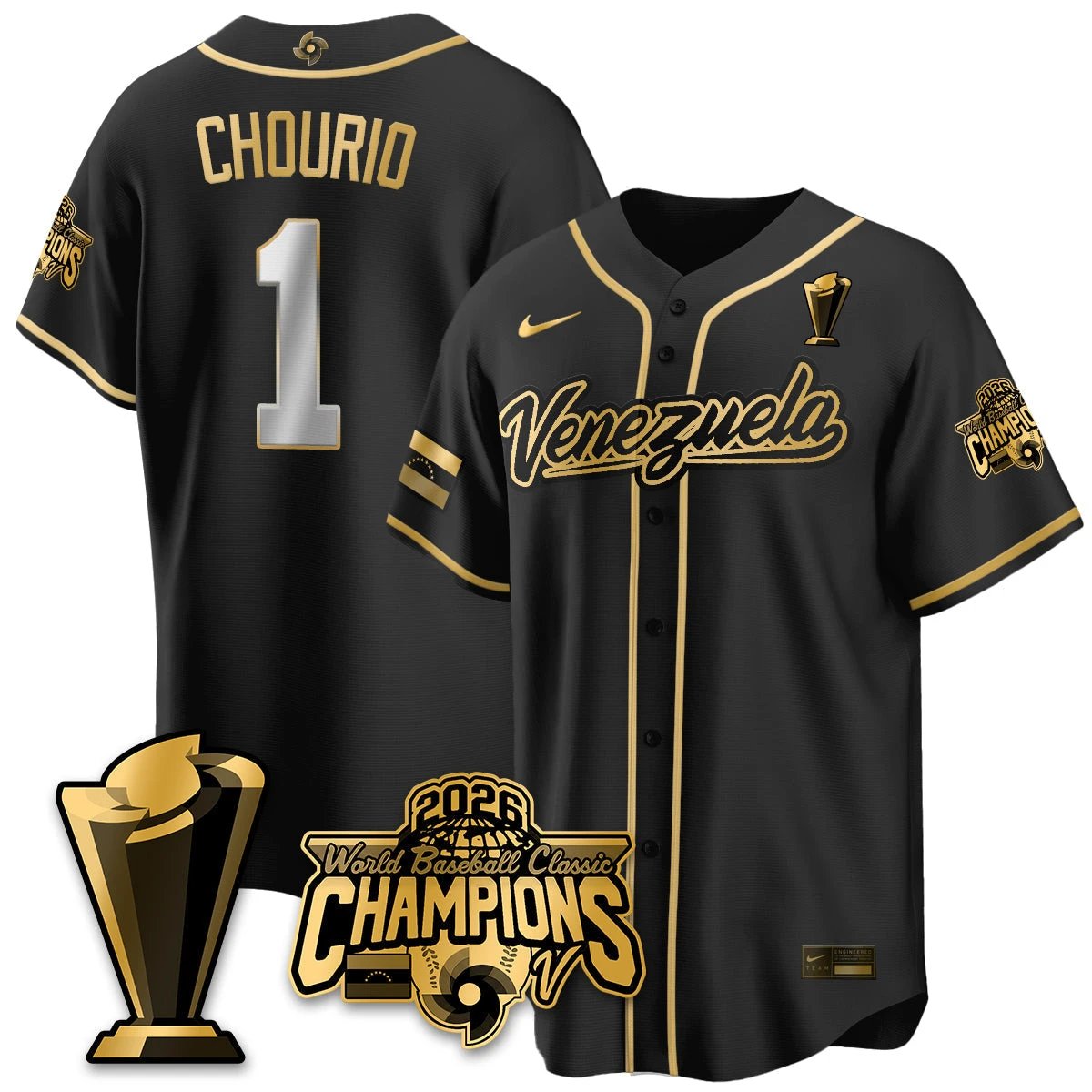 Venezuela Baseball 2026 World Baseball Classic Champions Limited Jersey V2 - All Stitched by Team Venezuela